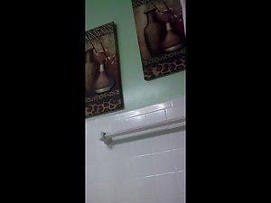 Misplaced hidden camera caught fit girl naked in bathroom Picture 6
