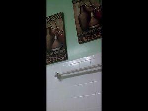 Misplaced hidden camera caught fit girl naked in bathroom Picture 7