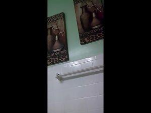 Misplaced hidden camera caught fit girl naked in bathroom Picture 8