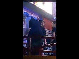 Slutty sex bomb flashing her pussy in nightclub Picture 8