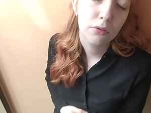 Slutty sex with a ginger girl in public dressing room Picture 7