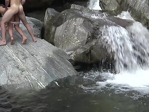 Tourists film themselves fucking by a waterfall Picture 2