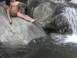 Tourists film themselves fucking by a waterfall Picture 6