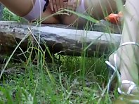 Kinky mature couple has sex in the woods Picture 7