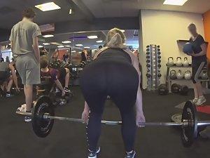 Big ass bent over for deadlift exercise