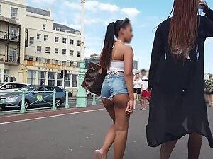 Shorts keep crawling inside big ass crack Picture 5