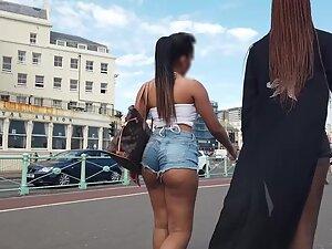 Shorts keep crawling inside big ass crack Picture 7
