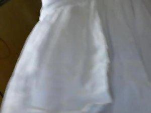 Peeping up her skirt on the moving stairs Picture 4