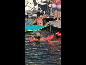 Wild girl twerking her hot ass on a boat party Picture 1