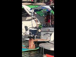 Wild girl twerking her hot ass on a boat party Picture 2