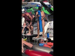 Wild girl twerking her hot ass on a boat party Picture 8