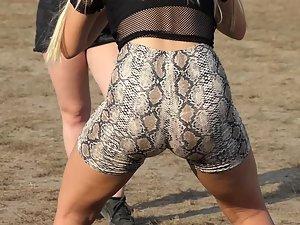 Epic ass in snakeskin shorts Picture 1