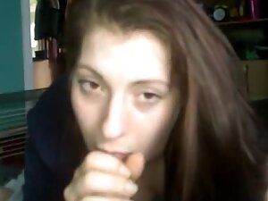 Kissing in the middle of ultra enjoyable blowjob