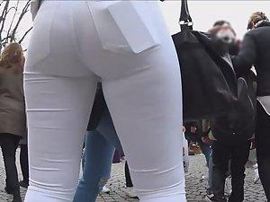Phat ass in too tight white pants Picture 1