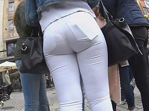 Phat ass in too tight white pants Picture 2