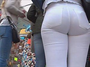 Phat ass in too tight white pants Picture 4