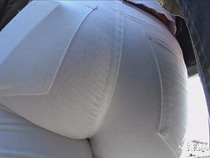 Phat ass in too tight white pants Picture 5
