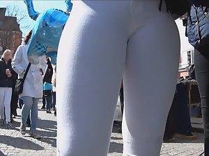 Phat ass in too tight white pants Picture 8