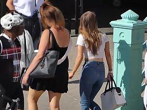 Firm tits bounce as she steps down stairs Picture 3