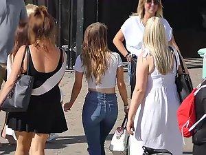 Firm tits bounce as she steps down stairs Picture 4