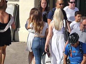 Firm tits bounce as she steps down stairs Picture 6