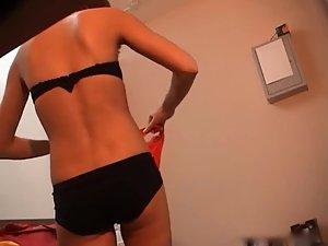 Model girl dressing for a new gig Picture 4