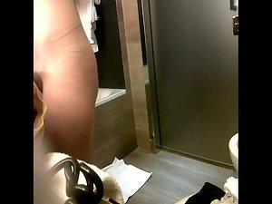 Sweet hairy pussy spied in a bathroom Picture 2