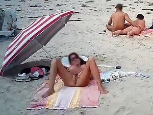 Like an invisible man is fucking this nudist woman