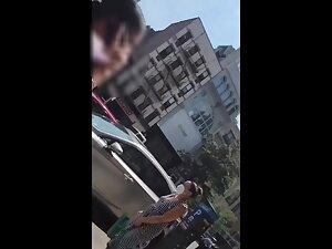 Voyeur doesn't give up until upskirt is visible Picture 6