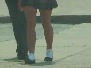 Schoolgirls in short skirt uniforms Picture 2