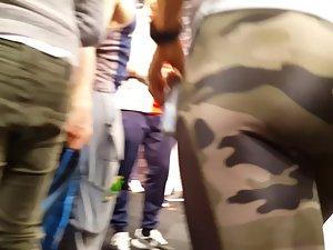 Sexy camouflage tights on hot fit girl Picture 3