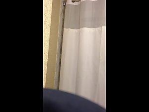 Petite brunette caught nude in bathroom Picture 4