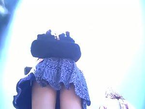 Backpacking tourist girl's upskirt view Picture 5