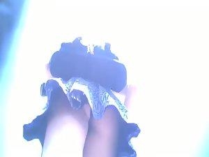Backpacking tourist girl's upskirt view Picture 7