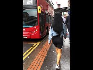 Long black hair and fine ass in black shorts Picture 7