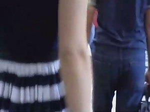 Voyeur lifts skirt to see the upskirt Picture 3