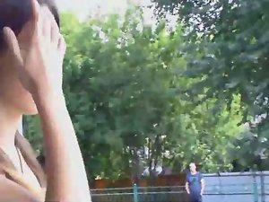 Voyeur lifts skirt to see the upskirt Picture 4