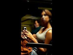 Sitting across busty girl in the bus Picture 1
