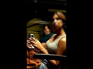 Sitting across busty girl in the bus Picture 1