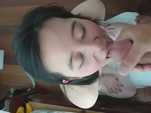 Cum on gentle chinese girl's face Picture 6