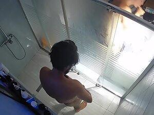 Hidden cam caught husband getting in shower to fuck hot wife Picture 8