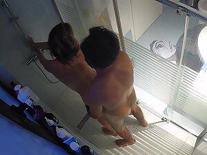 Hidden cam caught husband getting in shower to fuck hot wife