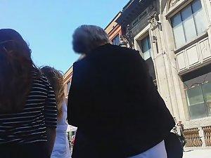 Sexy teen girl walks with her mother Picture 3