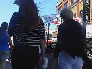 Sexy teen girl walks with her mother Picture 4