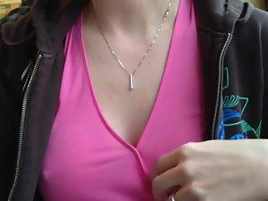 Delicate nipples poking out of a blouse Picture 8