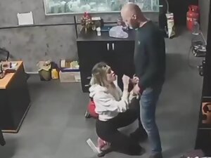 Blowjob got caught on camera in the workplace