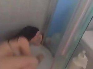 Startled girl falls when they come in Picture 1