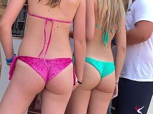 Inspecting three butts in thong bikinis Picture 6