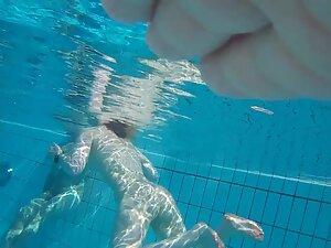 Underwater inspection of naked girls in swimming pool Picture 3