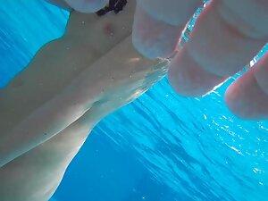 Underwater inspection of naked girls in swimming pool Picture 8